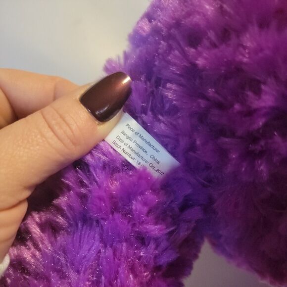 Toy Factory Plush Purple Polka Dot Bear with Ribbon 18" Super Soft 2017 - Picture 5 of 8